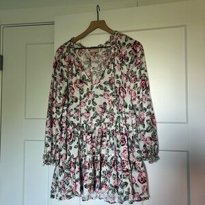 Floral Long Sleeve Mini Dress